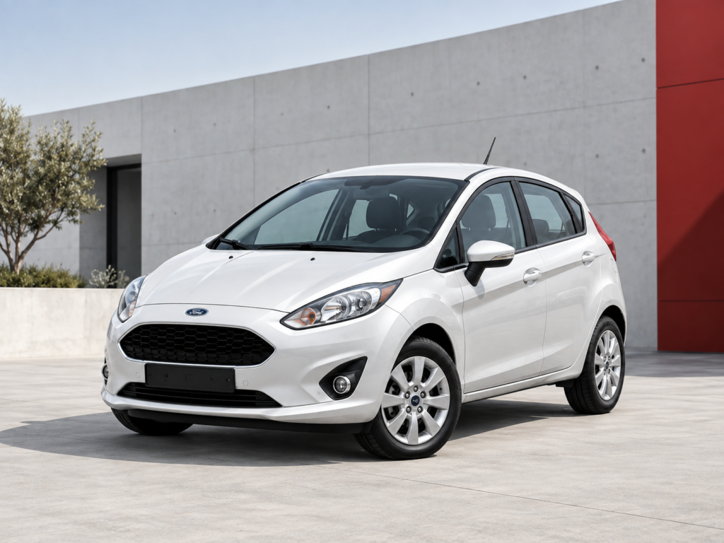 Ford Fiesta alb — închirieri auto JkRent Târgu Mureș